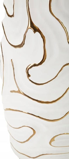 Lumarko Decorative Ceramic Vase White 14.5x14.5xH39.5cm