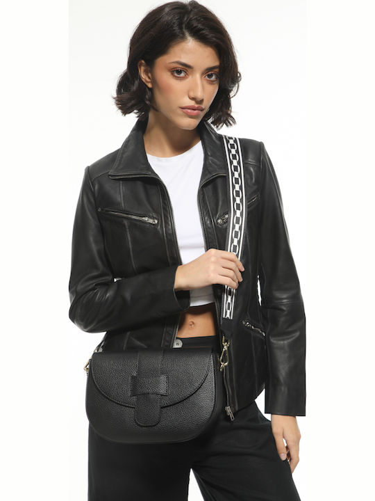Grey Leather Women's Shoulder Bag