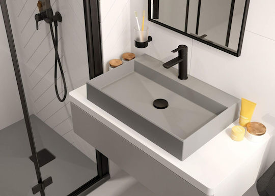 Deante Rectangular Granite Shower Tray 120x80cm Grey