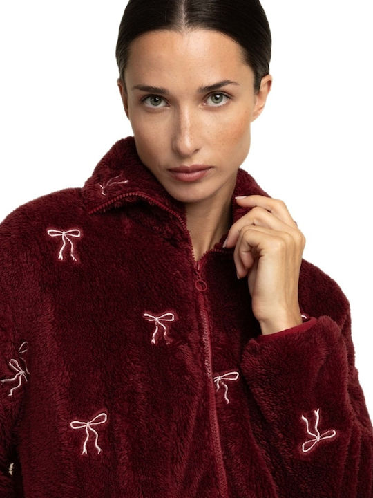 Admas Damen-Winterrobe in Bordeaux