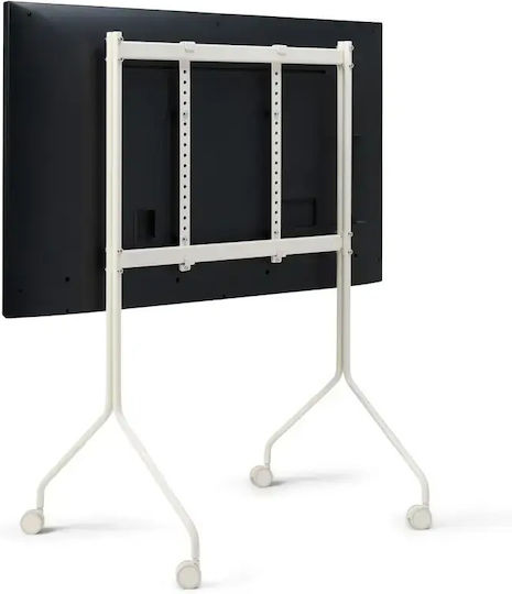 Tv Stand Wheels Pedestal Moon Rollin' Tall 55″–70″ Cream