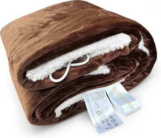 Kraft World ELEB-160 Brown Double Washable Electric Blanket Brown 140W 180x160cm