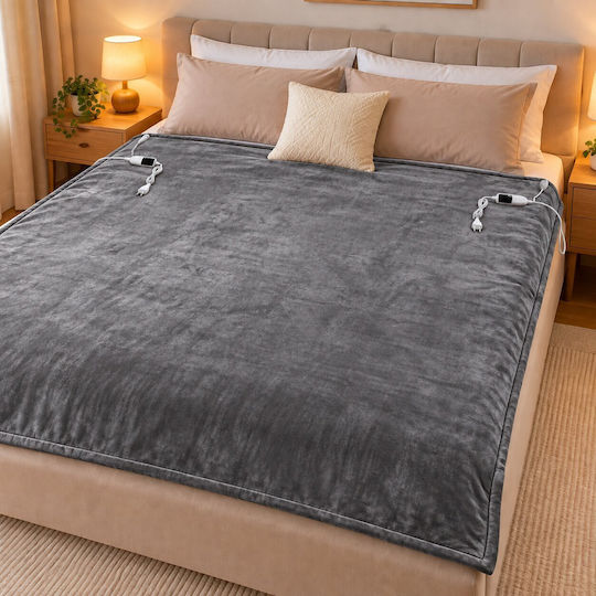 Kraft World TKSH-3 Grey Double Electric Blanket Washable Grey 280W 200x180cm