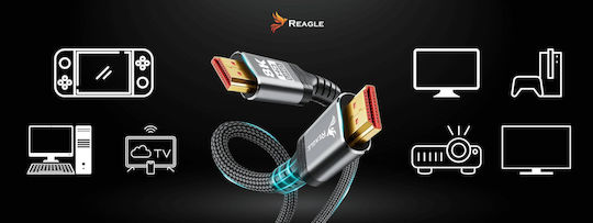 Baseus HDMI 2.1 HDMI кабел HDMI мъжки - HDMI мъжки 5 м Черен