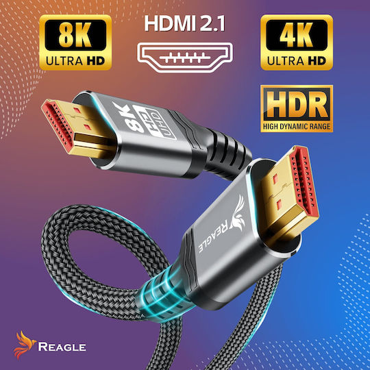 Baseus HDMI 2.1 HDMI кабел HDMI мъжки - HDMI мъжки 5 м Черен