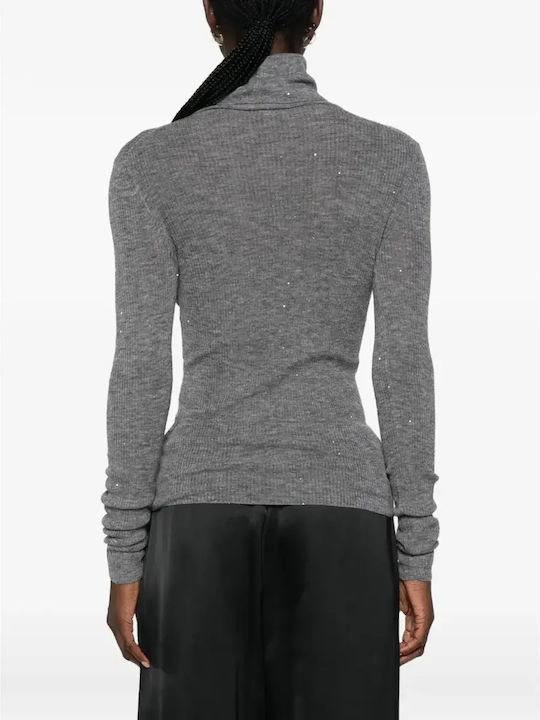 Women's Wool Turtleneck Sweater Black