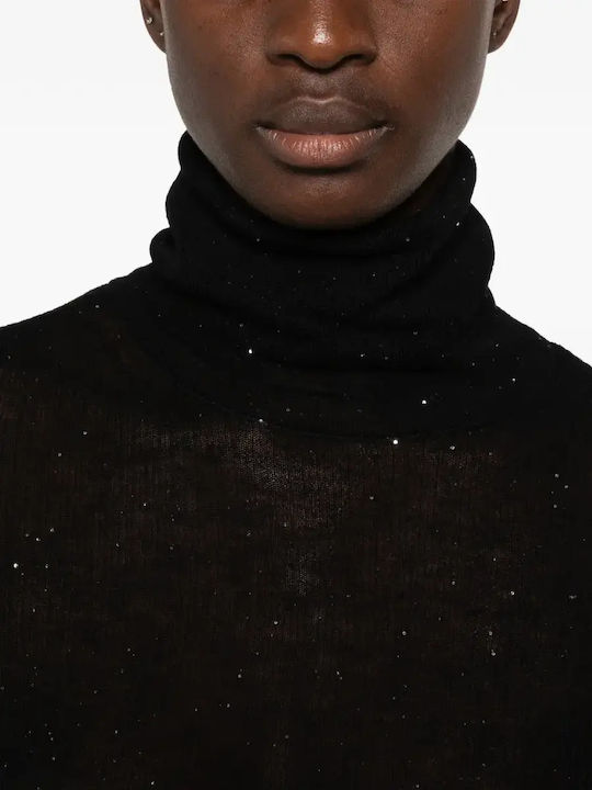 Women's Wool Turtleneck Sweater Black
