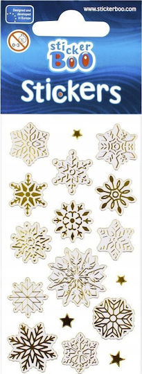 Sticker Boo Χριστουγεννιάτικα Αυτοκόλλητα με Σχέδιο Νιφάδων και Άγιου Βασίλη 66x180εκ.