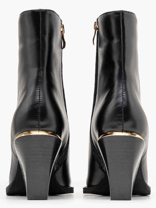 Black Leather Women's Ankle Boots
