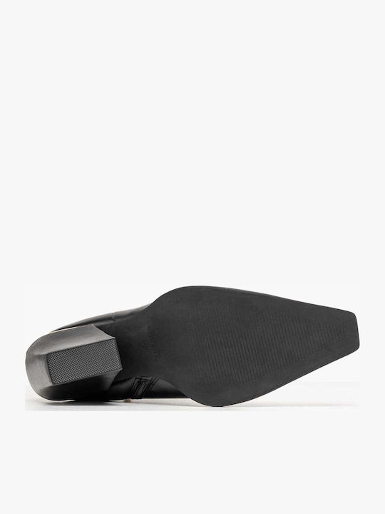 Black Leather Women's Ankle Boots