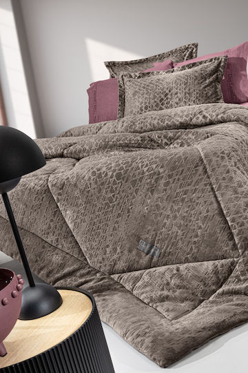Guy Laroche Sherpa Comforter King Size 260x240 cm Surreal Cocoa