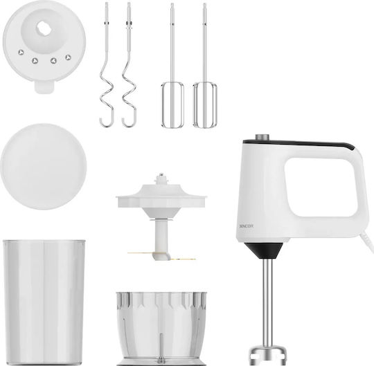 Blender de Mână cu Tijă din Inox 800W Alb