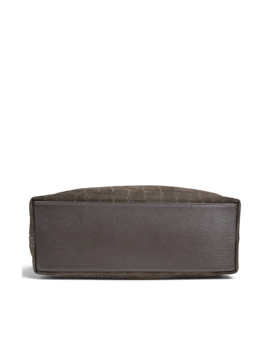 Leather Women's Hobo Bag Suede Chocolate