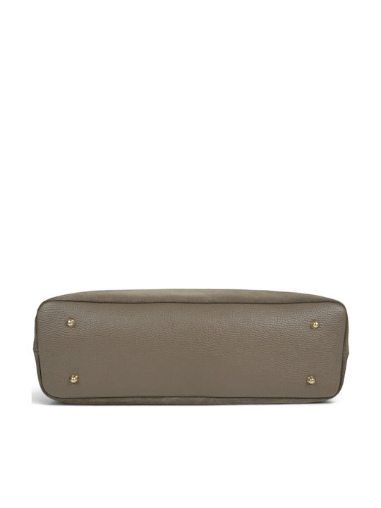 Leather Women's Tote Bag Suede Taupe