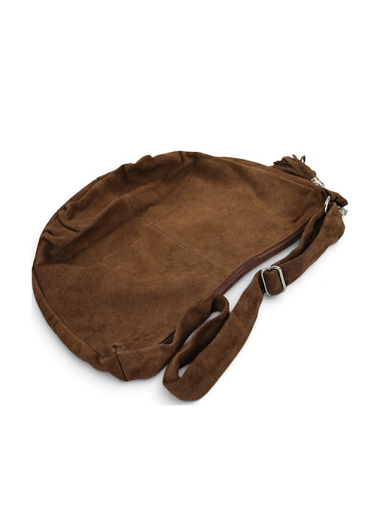 Leather Women's Shoulder / Crossbody Bag Suede Taupe