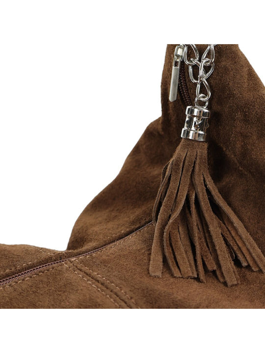 Leather Women's Shoulder / Crossbody Bag Suede Taupe