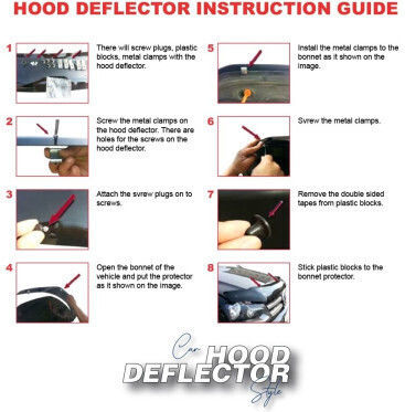 Car Hood Deflector Compatible Ford Transit V 2002–2006 Smartic Model Sma-000737