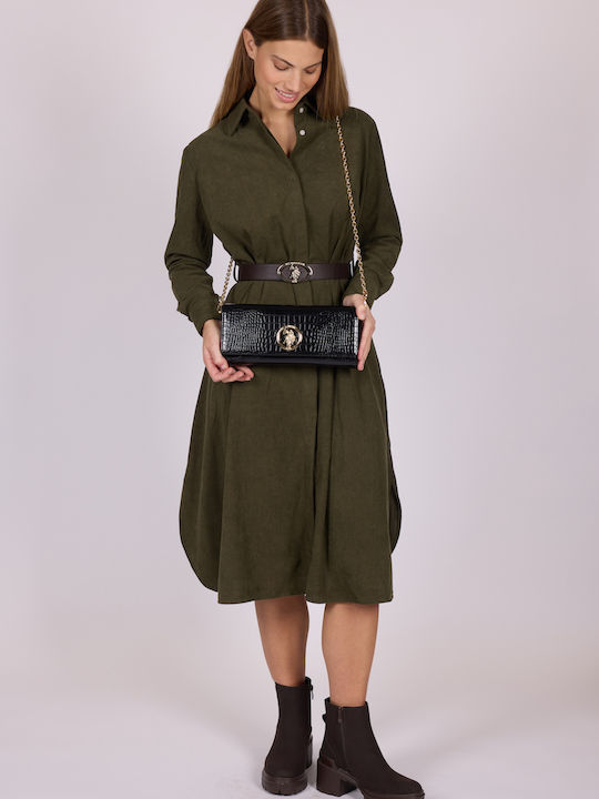 Women's Black Croco Clutch
