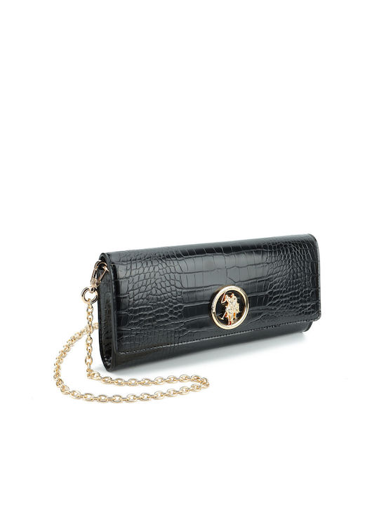 Women's Black Croco Clutch