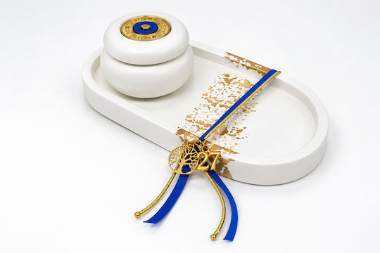 Makwedding Настолен Талисман Око Златист Керамичен 2027 9.5x18cm