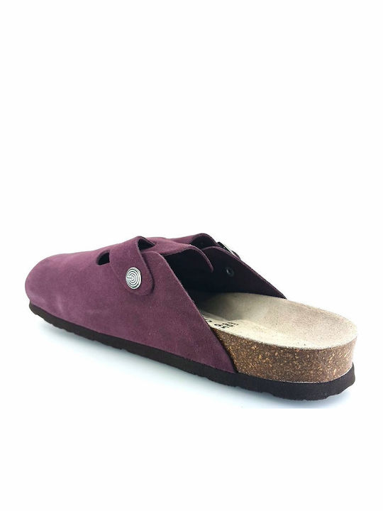 Anatomic Leather Clogs Women's Slippers Burgundy