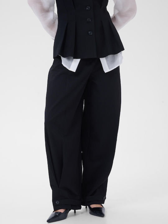 Evelina Women's Fabric Trousers Black