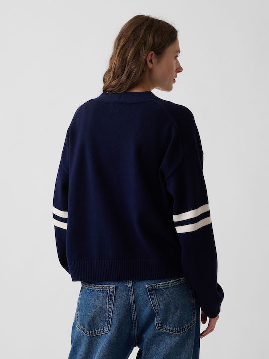 Κοντή Γυναικεία Ζακέτα Πλεκτή με Κουμπιά Navy Uniform