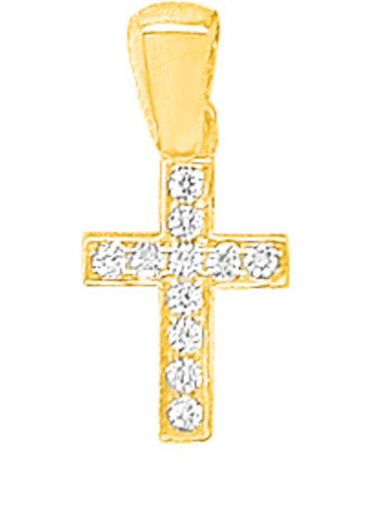 Dio Jewellery Lab Women's Cross Made of Gold-Plated Silver Without Chain
