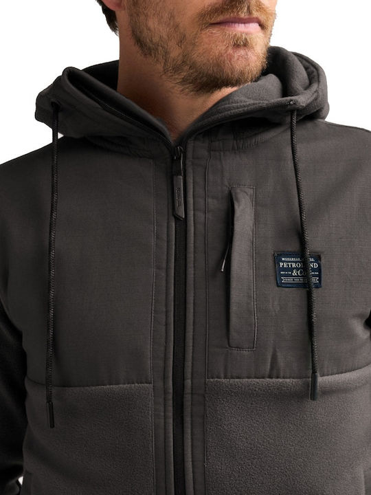 Men's Fleece Jacket with Hood Dark Grey