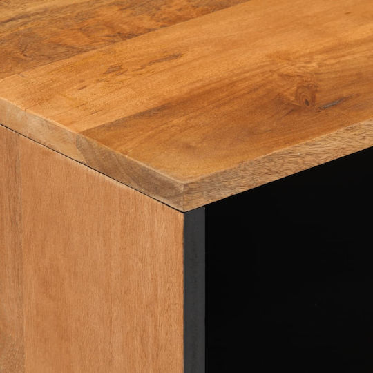Wooden Bedside Table Brown 50x33x62cm