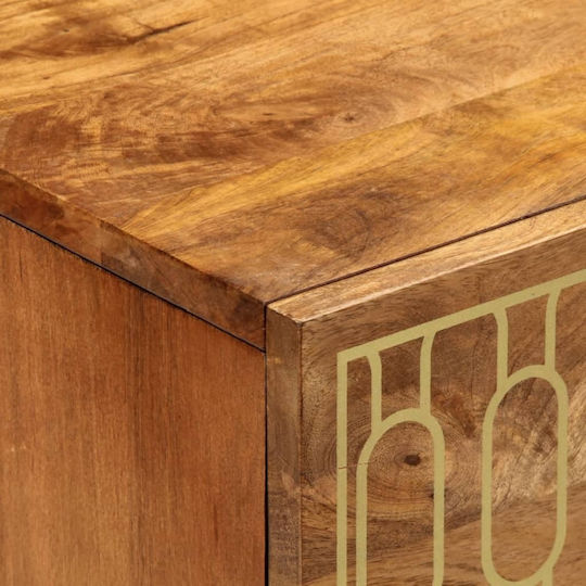 Wooden Bedside Table Brown 50x33x60cm