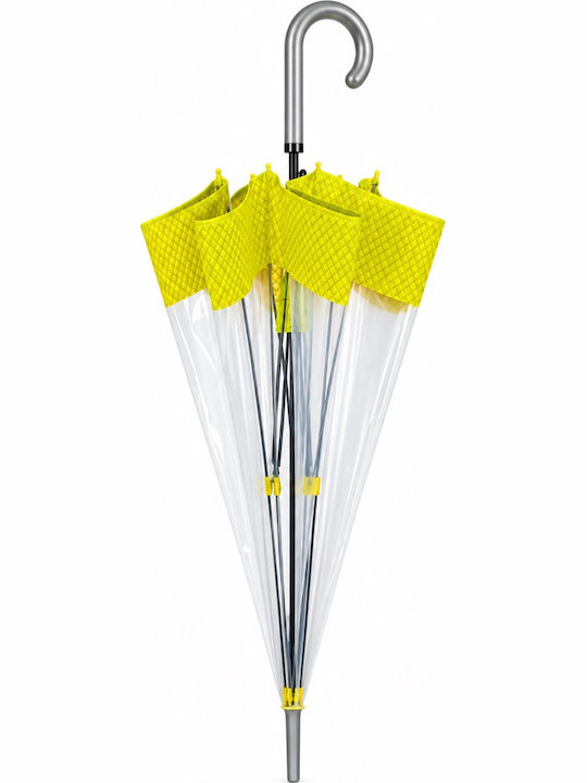 Windproof  Umbrella with Walking Stick Yellow