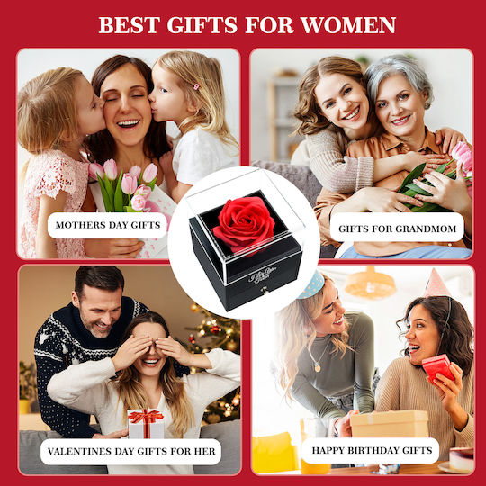 Eternal Rose Necklace Box “I Love You” in 100 Languages Pink
