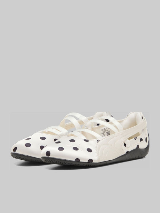 Speedcat Γυναικείες Μπαλαρίνες Sneaker-Style με Λουράκι / Μπαρέτα Λευκές