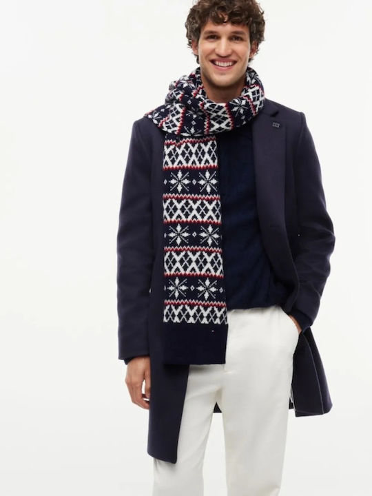 Men's Wool Scarf Navy Blue
