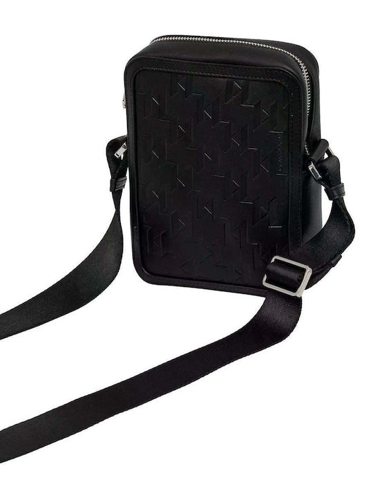 Leder Herren Tasche Sling Schwarz