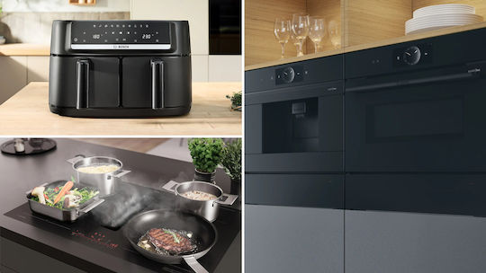 Air Fryer Series 4 cu Două Coșuri Detașabile de 9 l, Negru