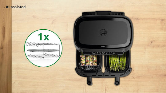 Air Fryer Series 4 cu Două Coșuri Detașabile de 9 l, Negru