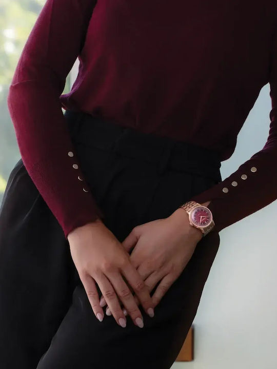 Millesime Women's 35mm Automatic Watch with Pink Gold Stainless Steel Bracelet