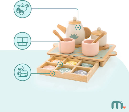 Mamabrum Teeservice-Spielzeug aus Holz, 18-teilig