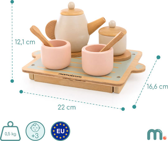 Mamabrum Teeservice-Spielzeug aus Holz, 18-teilig
