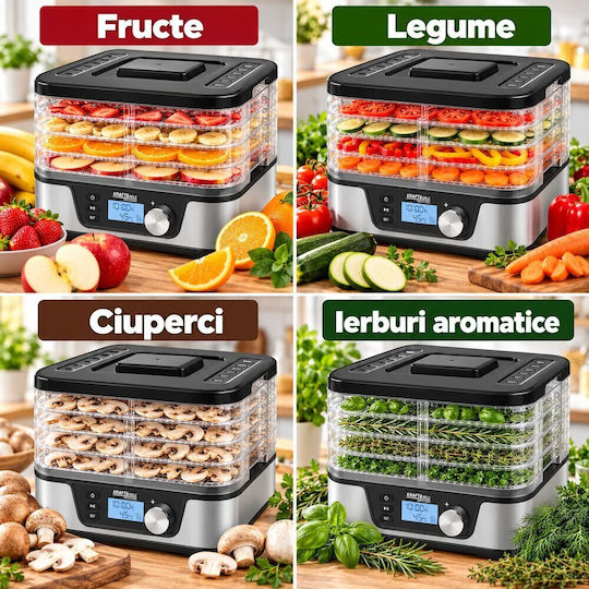 Kraft & Dele Αποξηραντής Τροφίμων με 5 Ράφια και Ρυθμιζόμενη Θερμοκρασία 35-75°C