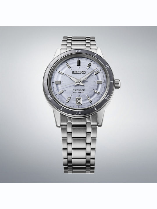 Presage Style 60's Мъжки Часовник 39.5 mm Автоматичен със Сребриста Стоманена Верижка