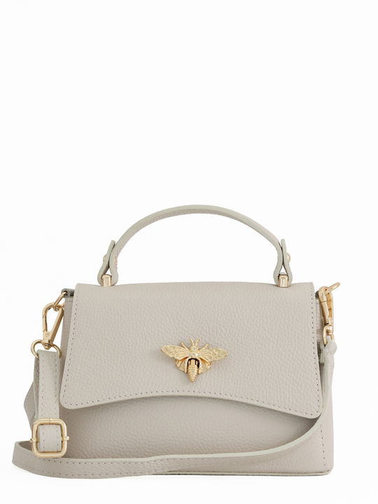 Damen-Ledertasche mit Klappe Schwarz