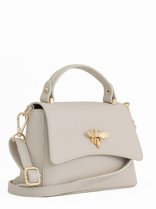 Damen-Ledertasche mit Klappe Schwarz