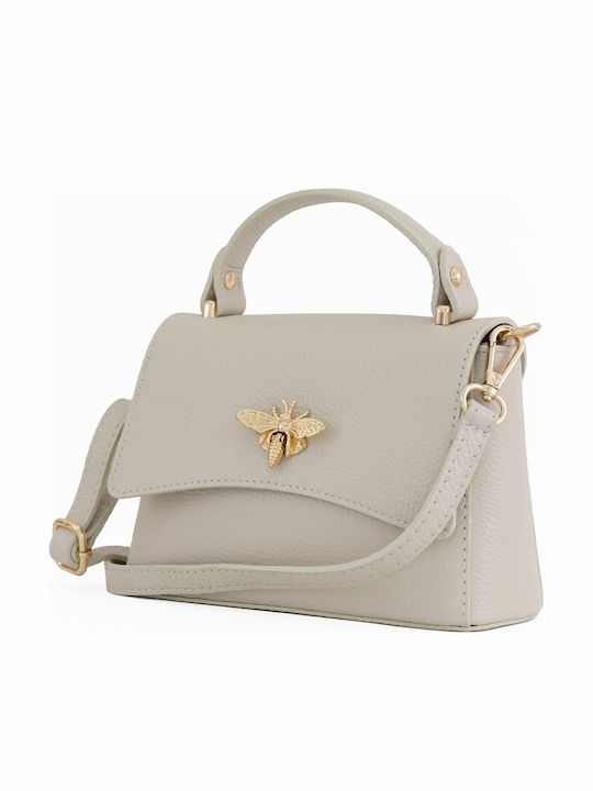 Damen-Ledertasche mit Klappe Schwarz