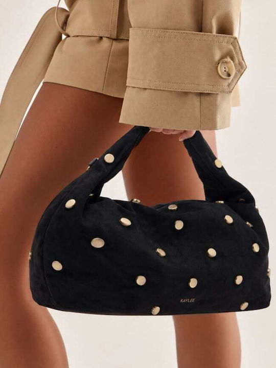 Damen-Hobo-Tasche aus schwarzem Wildleder