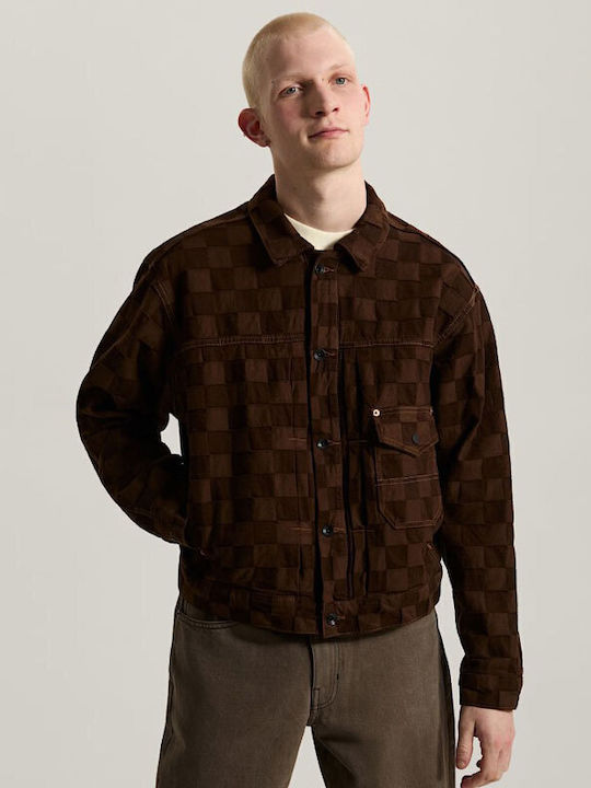 Check 5 Checkerboard Denim Jacket Demitasse