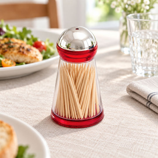 Svim Поставка за клечки за зъби с капак от неръждаема стомана Salt & Pepper