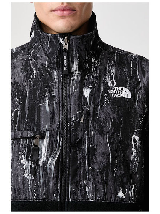 Retro Denali Bedruckte Herren-Fleecejacke Schwarz